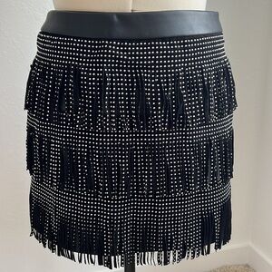 - Black Studded Fringe Skirt (perfect for a themed party)